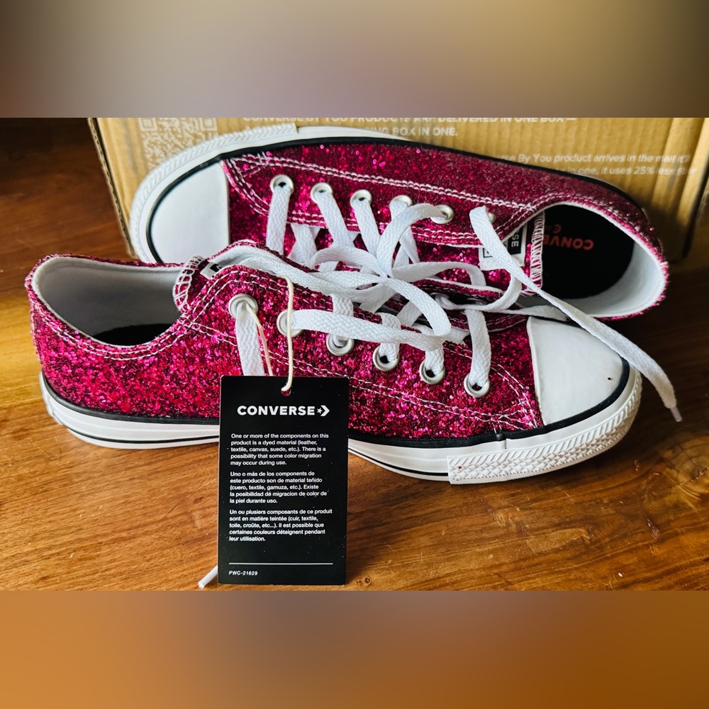 Converse Pink Glitter Sneakers